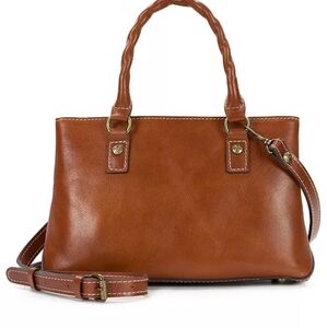 Patricia Nash Cognac Brown Leather Satchel